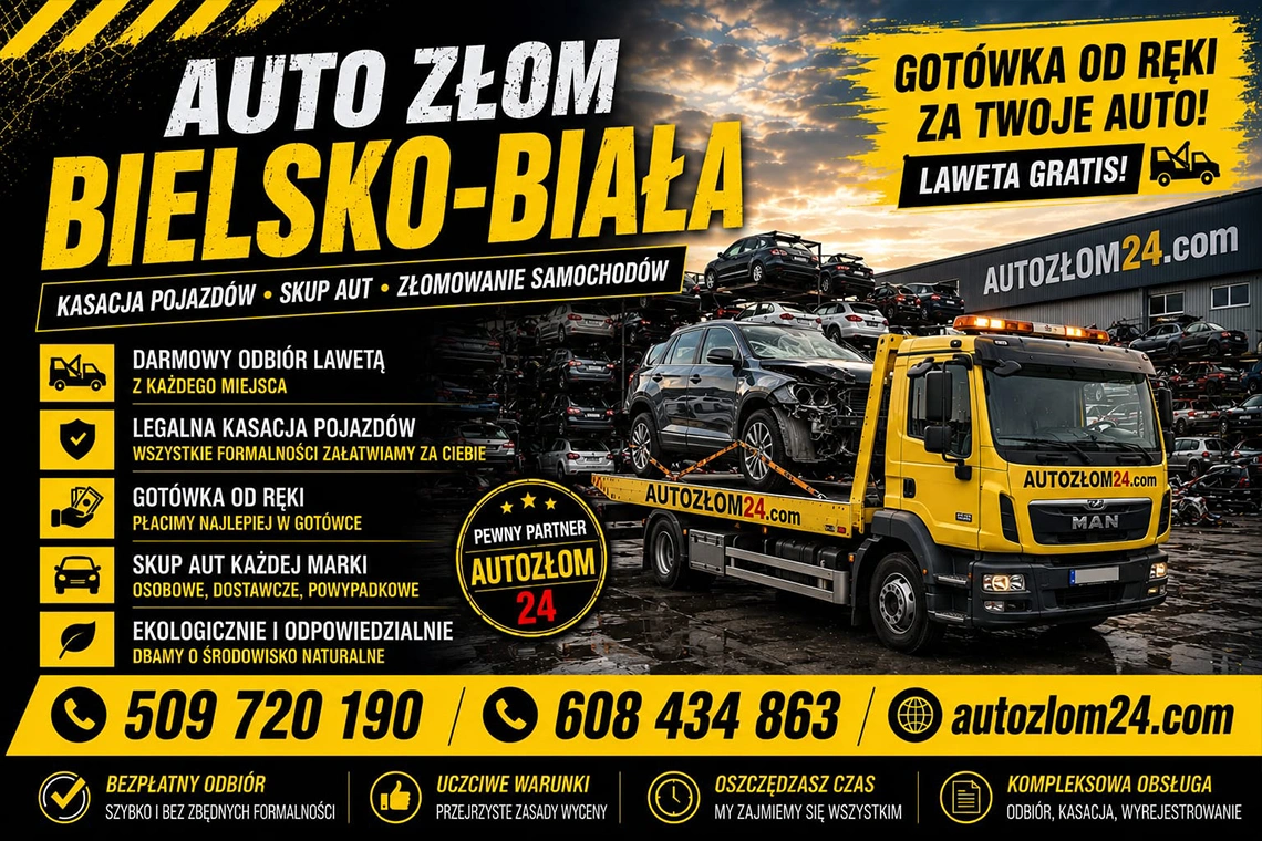 Legalne złomowanie samochodów w Bielsku-Białej z odbiorem lawetą
