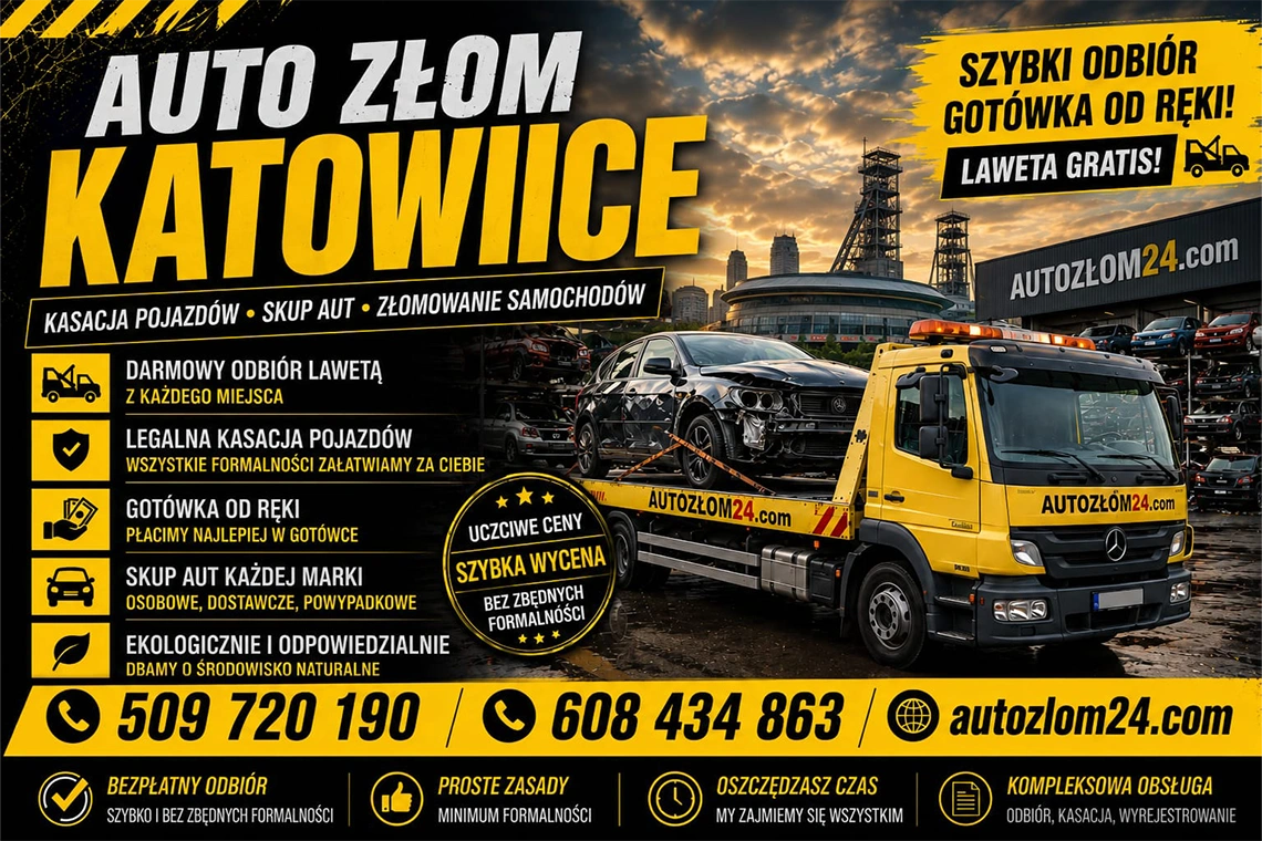 Auto złom Katowice – kasacja i odbiór samochodów