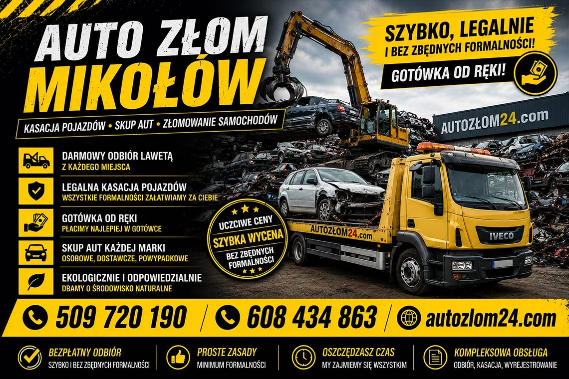 Auto złom Mikołów – odbiór i kasacja aut