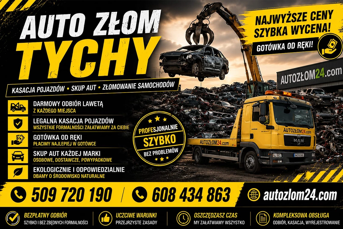 Auto złom Tychy – odbiór samochodów do złomowania