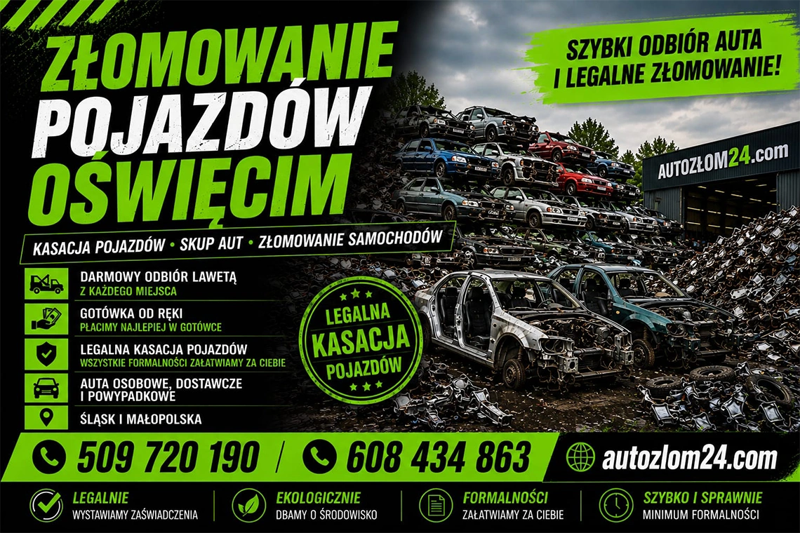 Kasacja pojazdów i recykling samochodów w Oświęcimiu