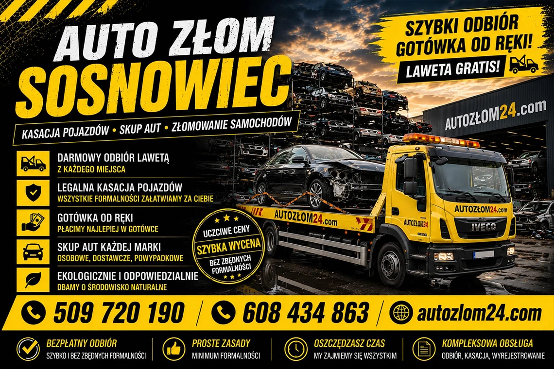 Legalna kasacja samochodów osobowych i dostawczych w Sosnowcu