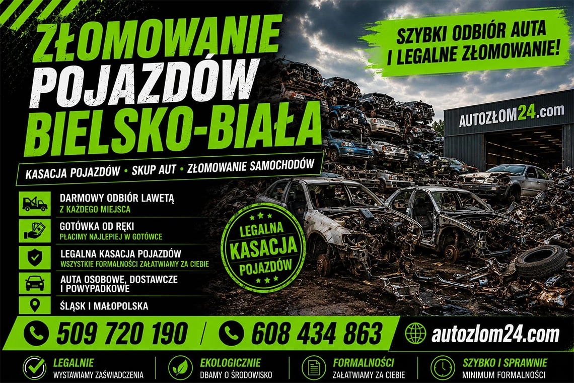 Kasacja samochodów w Bielsku-Białej zgodna z normami recyklingu