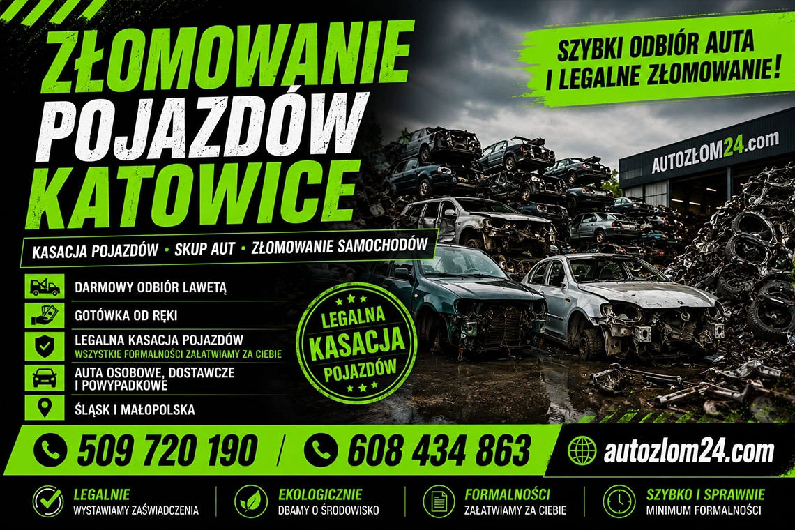 Złomowanie pojazdów Katowice – legalna kasacja samochodów