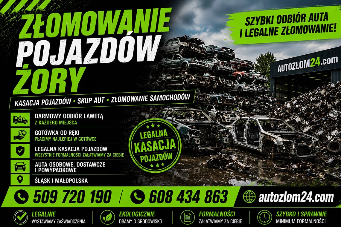 Kasacja samochodów osobowych i dostawczych na terenie Żor